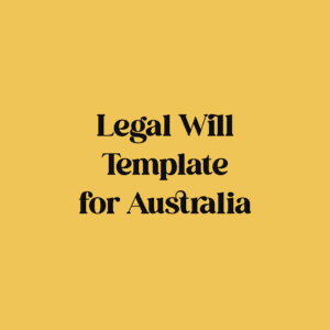 Legal Will Template for Australia